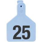 Z-Tag 700 2500-453 Calf Numbered Short Neck One Piece No Snag Ear Tag [Blue] (51-75) (25 ct)