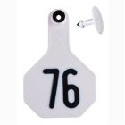 Y-Tex 7700076 Medium Nunmbered Female Ear Tag and Male Buttons [White] (76-100) (25 ct)
