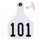 Y-Tex 7900101 Large Four Star Numbered Female Ear Tag and Male Ear Tag [White] (101-125) (25 ct)