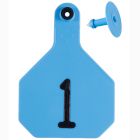 Y-Tex 7908001 Large Four Star Numbered Female Ear Tag and Male Buttons [Blue] (1-25) (25 ct)
