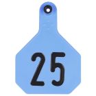 Y- Tex 7908076 Large Four Star Numbered Female Ear Tag and Male Buttons [Blue] (76-100) (25 ct)