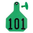 Y-Tex 7910076 Large Four Star Numbered Female Ear Tag and Male Ear Tag [Green] (76-100) (25 ct)