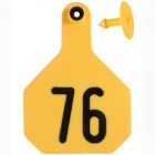 Y-Tex 7912076 Large Numbered Female Ear Tag and Male Button [Yellow] (76-100) (25 ct)