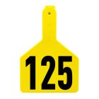 Z-Tag 700-2500-575 Numbered Cow One Piece No Snag Ear Tag [Yellow] (101-125) (25 ct)