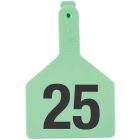 Z-Tag 700 2003-811 Cow Numbered One Piece No Snag Ear Tag [Chartreuse] (1-25) (25 ct)
