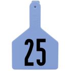 Z-Tag 930 0201-022 Calf Numbered Long Neck One Piece No Snag Ear Tag [Blue] (51-75) (25 ct)