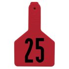 Z-Tag Calf Numbered Long Neck One Piece No Snag Ear Tag [Red] (1-25) (25 ct)