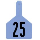 Z-Tag 700 2500-202 Cow Numbered One Piece No Snag Ear Tag [Blue] (176-200) (25 ct)
