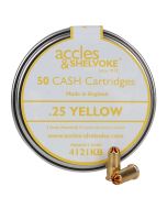 Accles & Shelvoke CASH .25 Caliber Yellow 2 Grain Cartridges (50/Tin)