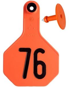 Y-TEX 3-Star Ear Tag & Button 76-100 (Orange) [25 ct]