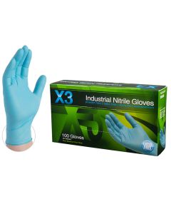 Ammex X342100 Powder Free Nitrile Industrial Glove [Small] [3 mil] (100 ct)

