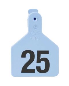 Z-Tag 700 2500-453 Calf Numbered Short Neck One Piece No Snag Ear Tag [Blue] (51-75) (25 ct)