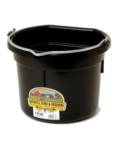 Duraflex Plastic Flatback 8 Quart Bucket [Black]