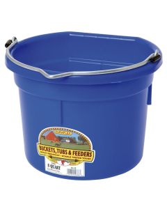 Duraflex Plastic Flatback 8 Quart Bucket [Blue]