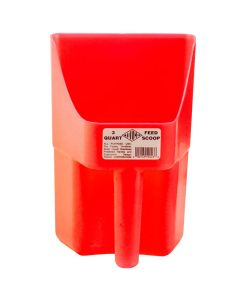Enclosed Poly Feed Scoop [Red] (3 Quart)