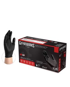 GloveWorks¬Æ Black Nitrile Gloves [Large] (100 Count)