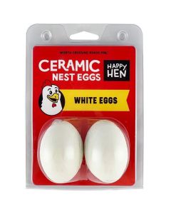 Happy Hen Ceramic Nest Eggs [White] (2 pack)