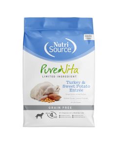 NutriSource 17500 Grain Free Pure Vita Turkey and Sweet Potato Dog Food [25 Ib]

