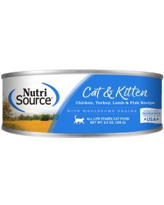 NutriSource 92025 Canned Cat Food [Chicken/Turkey/Lamb/Fish] [5 oz] (12 ct)