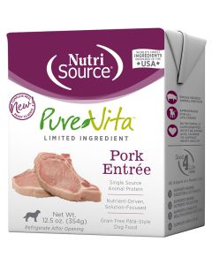 NutriSource 96203 Grain Free Pure Vita Pork Entree Dog Food [12.5 oz] (12 ct)
