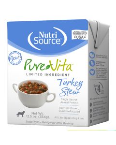 NutriSource 96207 Pure Vita Turkey Stew Dog Food [12.5 oz] (12 ct)
