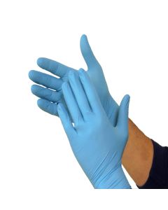Sentry Super Flex Medium Blue Nitrile Gloves [100ct]