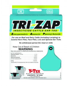 Tri-Zap Insecticide Cattle Ear Tag 100 Count