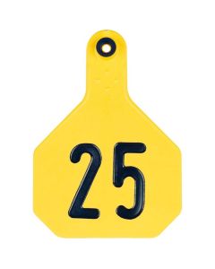 Y-TEX 4-Star Ear Tag & Button 1-25 (Yellow) [25 ct]