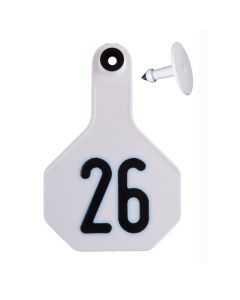 Y-Tex 7700026 Medium Numbered Female Ear Tag and Male Buttons [White] (26-50) (25 ct)