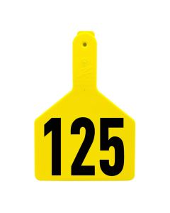 Z-Tag 700-2500-575 Numbered Cow One Piece No Snag Ear Tag [Yellow] (101-125) (25 ct)
