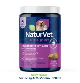 NaturVet ArthriSoothe-GOLD Level 3 Joint Care Soft Chews for Cats and Dogs [180ct]