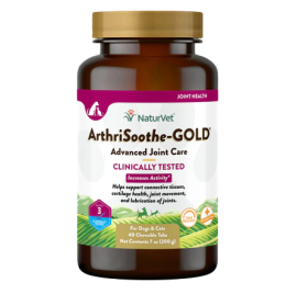 NaturVet AthriSoothe-GOLD Level 3 Joint Care Soft Chews for Cats and Dogs [40ct]