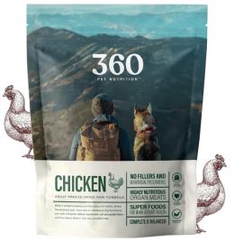 360 Pet Nutrition Freeze-Dried Raw Chicken Complete Adult Dog Food [48oz]