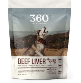 360 Pet Nutrition Freeze-Dried Beef Liver Dog Treats [4oz]
