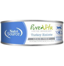 NutriSource PureVita Grain Free Turkey Entree Cat Food Cans 5.5oz [12ct]