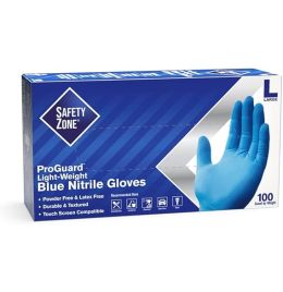 Safety Zone Blue Powder Free Nitrile Glove 3.5ml (Large) [100ct]