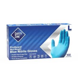 Safety Zone Blue Powder Free Nitrile Glove 4.5ml (Large) [100ct]