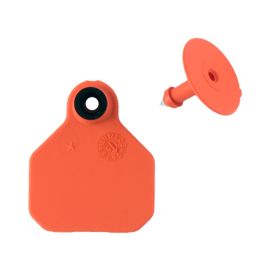 Y-Tex Orange One Star Two-Piece Blank Female Ear Tag & Button [Mini] (25ct)