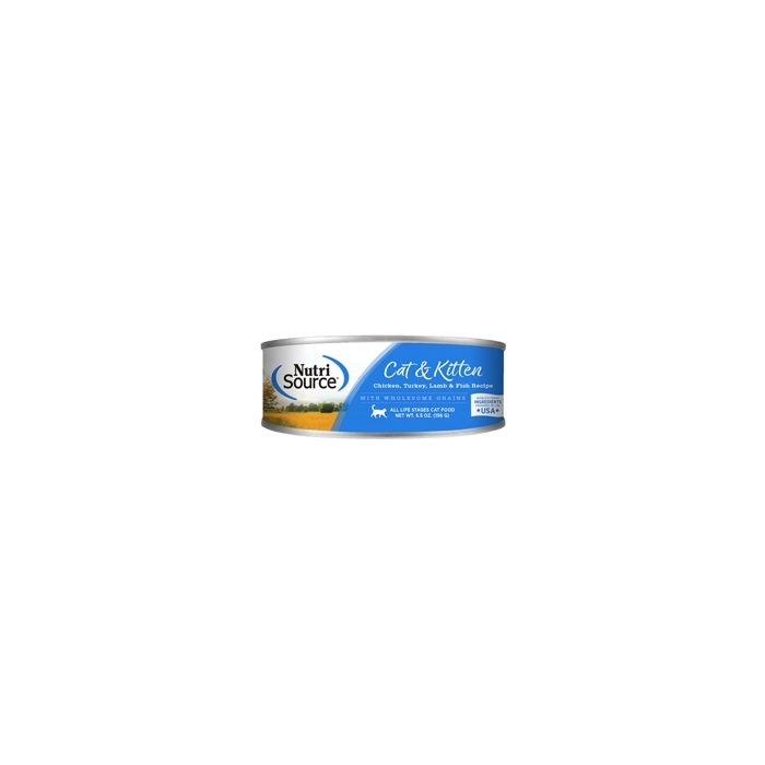 NutriSource 92025 Canned Cat Food [Chicken/Turkey/Lamb/Fish] [5 oz
