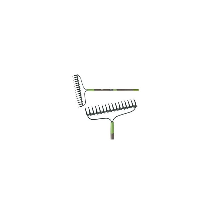 Trigon Sports Rastrello Dual Purpose A Due Denti - 61 Cm - Manico In Alluminio 167 Cm Con Impugnatura Antiscivolo - Per Terreno Argilloso - 4