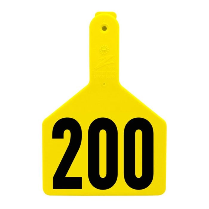 Z-Tag 700 Cow Numbered One Piece No Snag Ear Tag [Yellow] (176-200