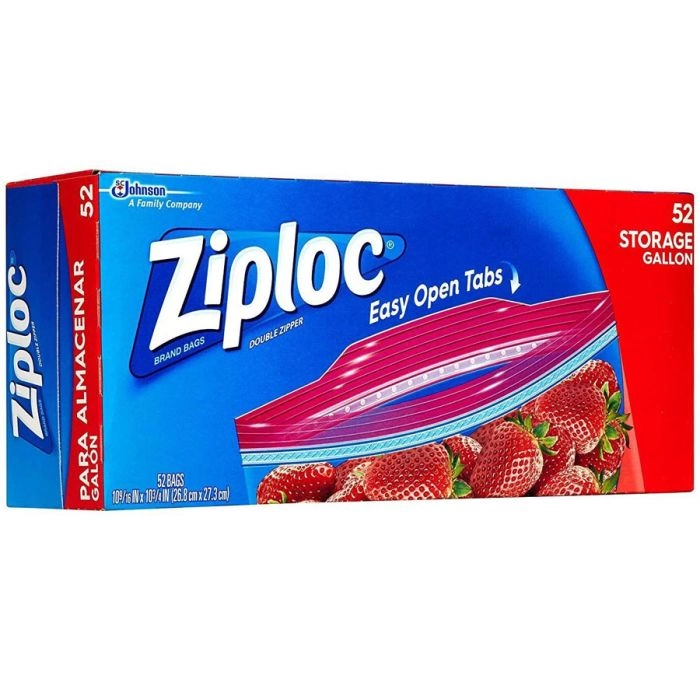 Ziploc Storage Gallon Bags 52 Count